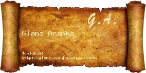 Glanz Aranka névjegykártya